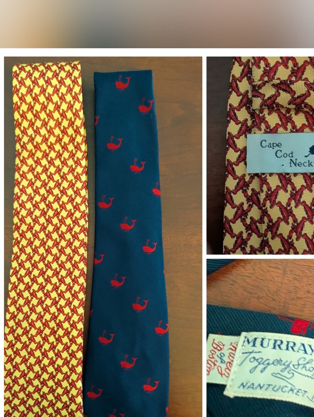 Murrays Toggery & Cape Cod Neckwear Preppy Neck Tie Lot Nantucket Whale Lobster